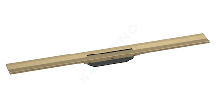 Hansgrohe RainDrain Flex - Lineární sprchový žlab s nerezovým roštem 900, ke stěně, zkrátitelný, kartáčovaný bronz 56052140