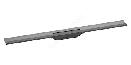 Hansgrohe RainDrain Flex - Lineární sprchový žlab s nerezovým roštem 900, ke stěně, zkrátitelný, kartáčovaný černý chrom 5605234