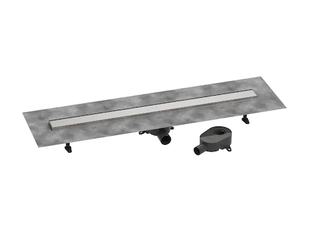 Hansgrohe RainDrain Go - Sprchový žlab 100 cm s oboustranným roštem, pro vložení dlažby, kartáčovaná nerezová ocel 56275800