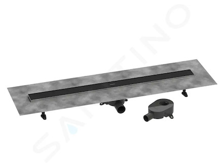 Hansgrohe RainDrain Go - Sprchový žlab 100 cm s oboustranným roštem, pro vložení dlažby, matná černá 56275670