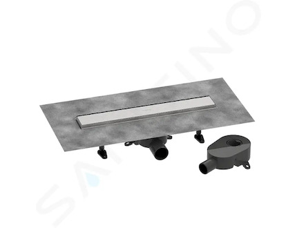 Hansgrohe RainDrain Go - Sprchový žlab 50 cm s oboustranným roštem, pro vložení dlažby, kartáčovaná nerezová ocel 56270800