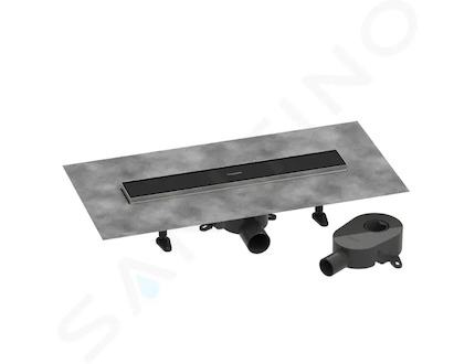 Hansgrohe RainDrain Go - Sprchový žlab 50 cm s oboustranným roštem, pro vložení dlažby, matná černá 56270670