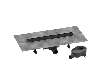 Hansgrohe RainDrain Go - Sprchový žlab 50 cm s oboustranným roštem, pro vložení dlažby, matná černá 56270670