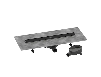 Hansgrohe RainDrain Go - Sprchový žlab 60 cm s oboustranným roštem, pro vložení dlažby, matná černá 56271670