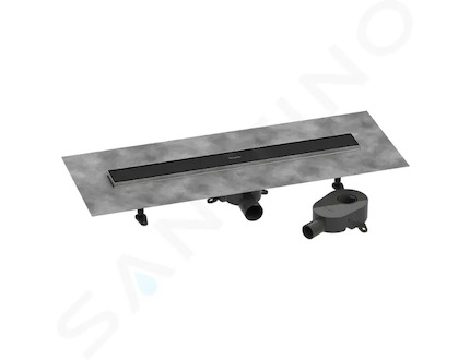 Hansgrohe RainDrain Go - Sprchový žlab 70 cm s oboustranným roštem, pro vložení dlažby, matná černá 56272670