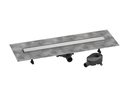 Hansgrohe RainDrain Go - Sprchový žlab 80 cm s oboustranným roštem, pro vložení dlažby, kartáčovaná nerezová ocel 56273800