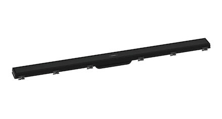 Hansgrohe RainDrain Match - Sprchový žlab s nerezovým roštem 1000, s výškově stavitelným rámem, matná černá 56041670