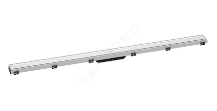 Hansgrohe RainDrain Match - Sprchový žlab s nerezovým roštem 1200, s výškově stavitelným rámem, bílá 56042450