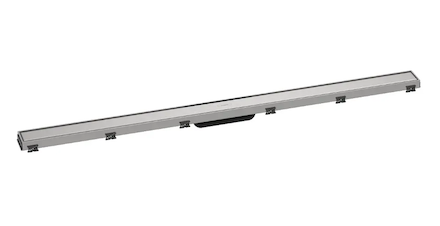 Hansgrohe RainDrain Match - Sprchový žlab s nerezovým roštem 1200, s výškově stavitelným rámem, kartáčovaná nerez 56042800