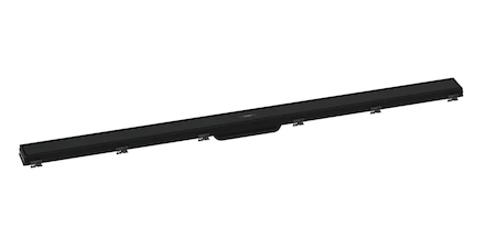 Hansgrohe RainDrain Match - Sprchový žlab s nerezovým roštem 1200, s výškově stavitelným rámem, matná černá 56042670