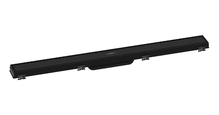 Hansgrohe RainDrain Match - Sprchový žlab s nerezovým roštem 800, s výškově stavitelným rámem, matná černá 56038670