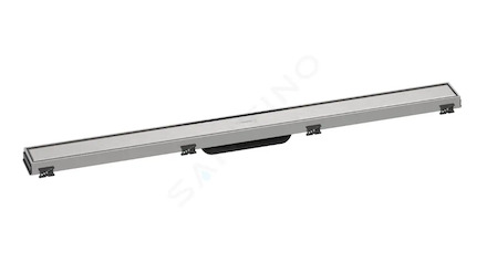 Hansgrohe RainDrain Match - Sprchový žlab s nerezovým roštem 900, s výškově stavitelným rámem, kartáčovaná nerez 56040800