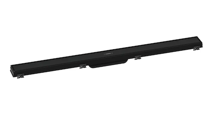 Hansgrohe RainDrain Match - Sprchový žlab s nerezovým roštem 900, s výškově stavitelným rámem, matná černá 56040670