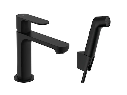 Hansgrohe Rebris S - Umyvadlová baterie s bidetovou sprškou, matná černá 72215670