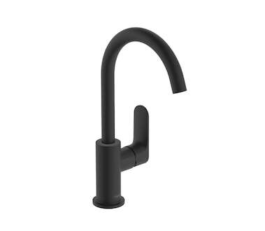 Hansgrohe Rebris S - Umyvadlová baterie s výpustí a otočným výtokem, matná černá 72536670