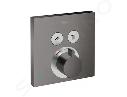Hansgrohe Shower Select - Termostatická baterie pod omítku pro 2 spotřebiče, kartáčovaný černý chrom 15763340