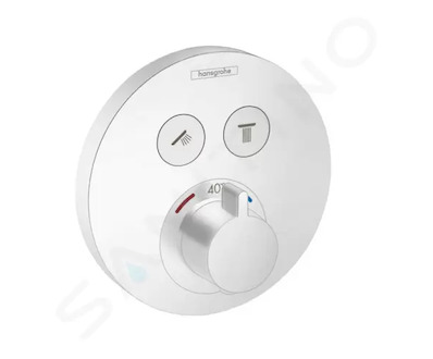 Hansgrohe Shower Select - Termostatická baterie pod omítku pro 2 spotřebiče, matná bílá 15743700