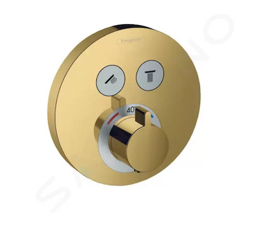 Hansgrohe Shower Select - Termostatická baterie pod omítku pro 2 spotřebiče, zlatá 15743990