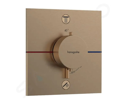 Hansgrohe ShowerSelect Comfort - Termostatická baterie pod omítku, pro 2 spotřebiče, kartáčovaný bronz 15572140