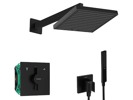 Hansgrohe  - Sprchový set s baterií pod omítku, s tělesem, 26x26 cm, matná černá SANI21HHH401