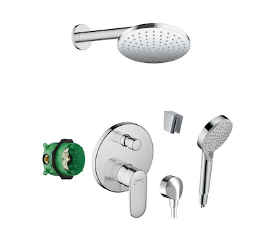 Hansgrohe  - Sprchový set s baterií pod omítku, s tělesem, průměr 20 cm, 2 proudy, chrom SANI21HHH012