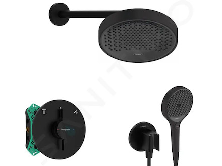 Hansgrohe  - Sprchový set s baterií pod omítku, s tělesem, průměr 25 cm, 3 proudy, matná černá SANI21HHH404