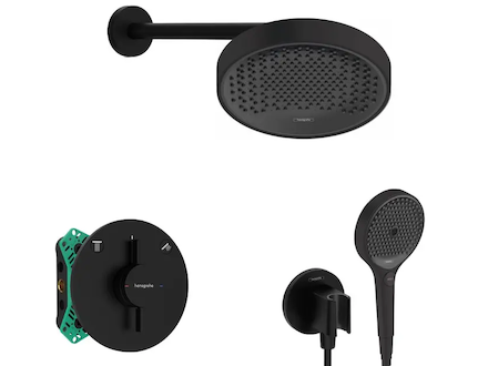 Hansgrohe  - Sprchový set s baterií pod omítku, s tělesem, průměr 25 cm, 3 proudy, matná černá SANI21HHH404