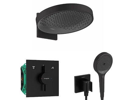 Hansgrohe  - Sprchový set s baterií pod omítku, s tělesem, průměr 36 cm, 3 proudy, matná černá SANI21HHH409