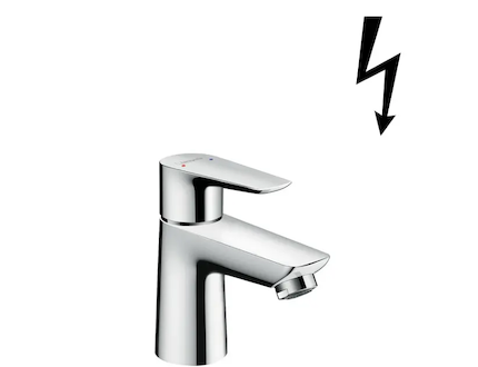 Hansgrohe Talis E - Páková umyvadlová baterie 80 s odtokovou soupravou s táhlem, pro beztlaké ohřívače, chrom 71707000