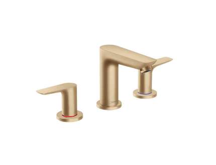 Hansgrohe Talis E - Umyvadlová baterie s výpustí, 3-otvorová instalace, kartáčovaný bronz 71733140