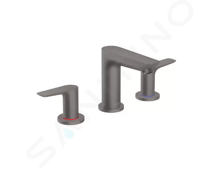 Hansgrohe Talis E - Umyvadlová baterie s výpustí, 3-otvorová instalace, kartáčovaný černý chrom 71733340