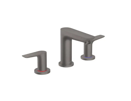 Hansgrohe Talis E - Umyvadlová baterie s výpustí, 3-otvorová instalace, kartáčovaný černý chrom 71733340
