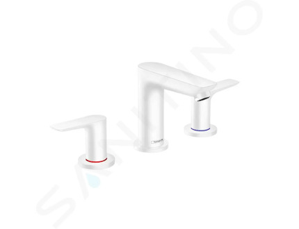Hansgrohe Talis E - Umyvadlová baterie s výpustí, 3-otvorová instalace, matná bílá 71733700