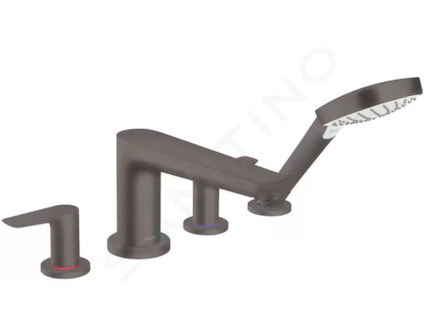 Hansgrohe Talis E - Vanová baterie na okraj vany, 4-otvorová instalace, kartáčovaný černý chrom 71748340