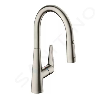 Hansgrohe Talis M51 - Dřezová baterie M5116-H160 s výsuvnou sprškou, sBOX, vzhled nerezu 73850800