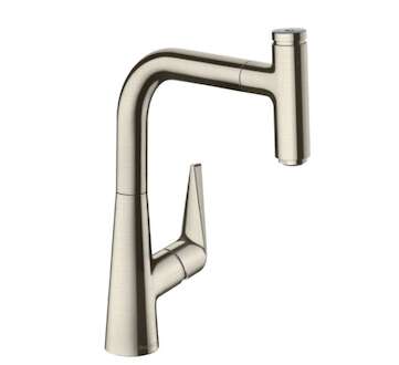 Hansgrohe Talis Select M51 - Dřezová baterie M5115-H220 s výsuvnou sprškou, sBOX, vzhled nerezu 73852800