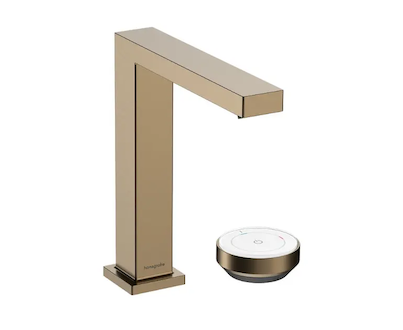 Hansgrohe Tecturis E - Umyvadlová baterie s výpustí, 2-otvorová instalace, CoolStart, EcoSmart+, kartáčovaný bronz 73053140