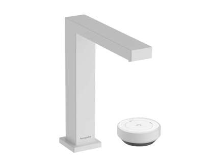 Hansgrohe Tecturis E - Umyvadlová baterie s výpustí, 2-otvorová instalace, CoolStart, EcoSmart+, matná bílá 73053700