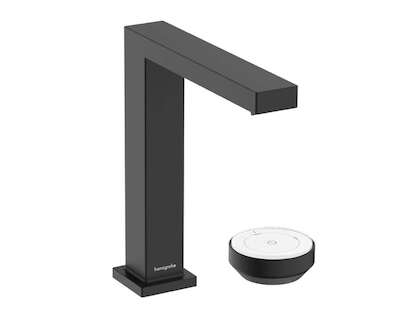 Hansgrohe Tecturis E - Umyvadlová baterie s výpustí, 2-otvorová instalace, CoolStart, EcoSmart+, matná černá 73053670
