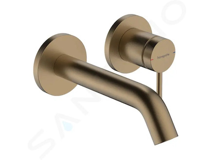 Hansgrohe Tecturis S - Umyvadlová baterie pod omítku, s výpustí, 2-otvorová instalace, EcoSmart, kartáčovaný bronz 73350140