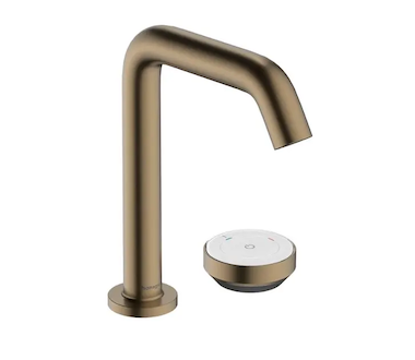 Hansgrohe Tecturis S - Umyvadlová baterie s výpustí, 2-otvorová instalace, CoolStart, EcoSmart+, kartáčovaný bronz 73353140