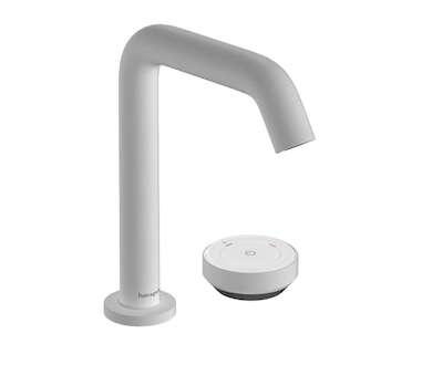 Hansgrohe Tecturis S - Umyvadlová baterie s výpustí, 2-otvorová instalace, CoolStart, EcoSmart+, matná bílá 73353700