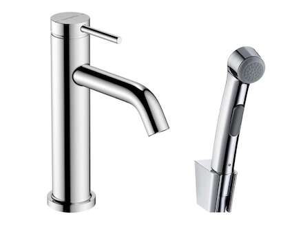Hansgrohe Tecturis S - Umyvadlová baterie s výpustí Push-Open a bidetovou sprškou, EcoSmart, chrom 73211000