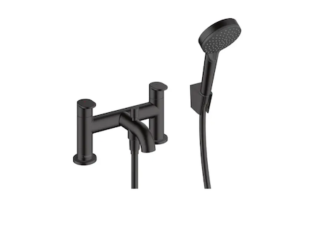 Hansgrohe Vernis Blend - Baterie na okraj vany s příslušenstvím, 2-otvorová instalace, matná černá 71461670