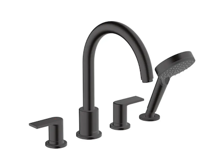 Hansgrohe Vernis Shape - Baterie na okraj vany, 4-otvorová instalace, matná černá 71459670