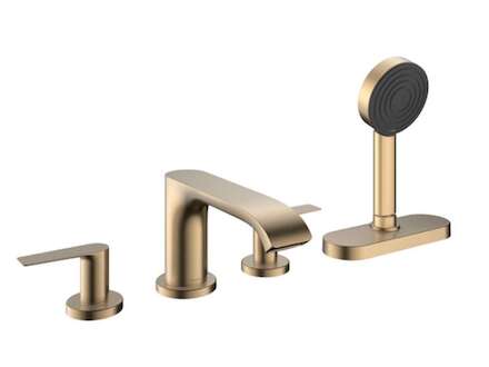 Hansgrohe Vivenis - Baterie na okraj vany, 4-otvorová instalace, sBox, kartáčovaný bronz 75444140