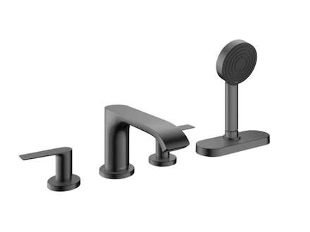 Hansgrohe Vivenis - Baterie na okraj vany, 4-otvorová instalace, sBox, kartáčovaný černý chrom 75444340