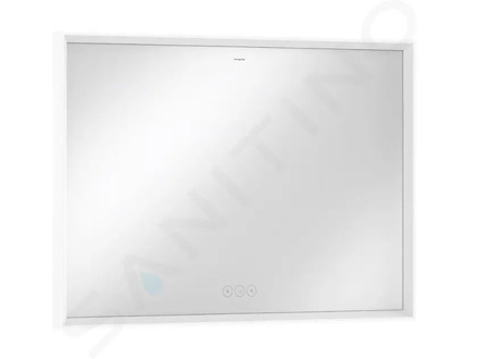 Hansgrohe Xarita E - Zrcadlo s LED osvětlením a vyhříváním, 100x70 cm, dotykový senzor, matná bílá 54986700