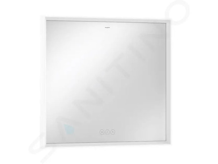 Hansgrohe Xarita E - Zrcadlo s LED osvětlením a vyhříváním, 80x70 cm, dotykový senzor, matná bílá 54987700