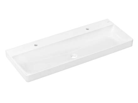 Hansgrohe Xelu Q - Dvojumyvadlo, 120x48 cm, bez přepadu, 2 otvory pro baterii, bílá 60322450